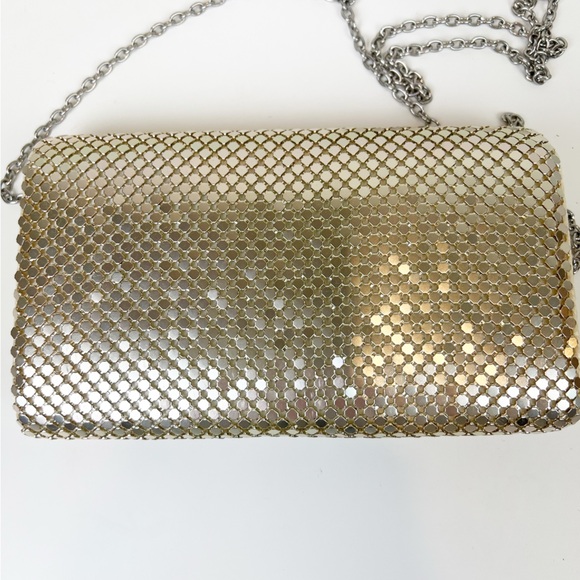 Jessica McClintock Evening Bag Disco Mirrored Mesh Gold Mini Clutch - Picture 2 of 7